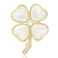 Alloy Mother Of Pearl Clover Brooch Pin For Suit Decoration view 1