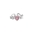 Romantic Pink Rhinestone Thorn Heart Adjustable Index Finger Ring For Girls view 5