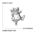 Alloy Enamel Dancing Cat Brooch Pin Cute Cartoon Animal Jewelry view 6