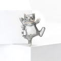 Alloy Enamel Dancing Cat Brooch Pin Cute Cartoon Animal Jewelry view 3