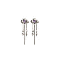 Elegant Rhinestone Heart Cloud Star Clip On Long Tassel Chain Earrings for Women Jewelry Earrings view 5