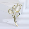 Alloy Cat Eye Tulip Brooch Pin For Suits And Coats view 6