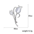 Alloy Cat Eye Tulip Brooch Pin For Suits And Coats view 5
