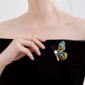 Alloy Rhinestone Butterfly Brooch For Coats And Fashion Apparel view 2