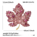 Alloy Rhinestone Maple Leaf Brooch Pin For Suits And Lapels view 7