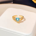 2023 Trendy Retro Star Micro Pave Rhinestone Sparkling Adjustable Fashion Ring view 3