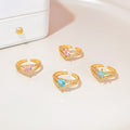 2023 Trendy Retro Star Micro Pave Rhinestone Sparkling Adjustable Fashion Ring view 1
