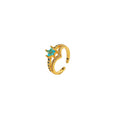 2023 Trendy Retro Star Micro Pave Rhinestone Sparkling Adjustable Fashion Ring view 5