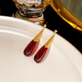Vintage Red Teardrop Alloy Acrylic Dangle For Women Elegant Wedding Party Spring Festival Earrings view 3