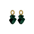 Vintage Dark Green Wrinkled Petal Tassel Alloy Rhinestone Stud Luxury Statement Earrings view 5