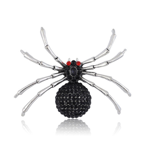 Alloy Rhinestone Spider Lapel Pin For Men Suit Decoration Brooch