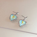 Elegant Hollow Heart Blue Crystal Rhinestone Drop Studs Sweet Creative Korean Fashion Earrings view 3