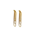 Vintage Alloy Metal Long Chain Tassel Hoop Stud Earrings For Women Elegant Layered Jewelry Earrings view 5