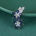 Copper Emerald Zircon Flower Vine Brooch For Elegant Apparel view 4