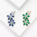 Copper Emerald Zircon Flower Vine Brooch For Elegant Apparel view 2