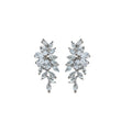 Copper Zircon Leaf Tassel Drop Earrings French Light Luxury Fashion OL Style view 5
