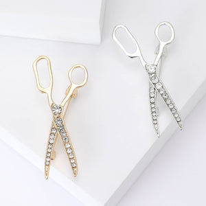 Alloy Rhinestone Scissors Brooch For Men's Suit Lapel Accessories