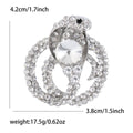 Metal Alloy Full Rhinestone Snake Lapel Pin For Fashion Apparel Brooch view 6