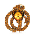 Metal Alloy Full Rhinestone Snake Lapel Pin For Fashion Apparel Brooch view 1