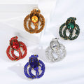 Metal Alloy Full Rhinestone Snake Lapel Pin For Fashion Apparel Brooch view 4