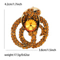 Metal Alloy Full Rhinestone Snake Lapel Pin For Fashion Apparel Brooch view 5