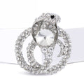 Metal Alloy Full Rhinestone Snake Lapel Pin For Fashion Apparel Brooch view 2