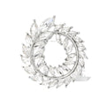 Alloy Rhinestone Olive Branch Wreath Brooch Pin For Elegant Apparel view 5