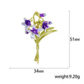 Alloy Enamel Orchid Flower Brooch For Elegant Apparel Decoration view 5