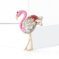 Alloy Enamel Rhinestone Flamingo Brooch Pin For Fashion Apparel view 2