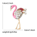 Alloy Enamel Rhinestone Flamingo Brooch Pin For Fashion Apparel view 5