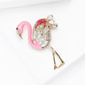 Alloy Enamel Rhinestone Flamingo Brooch Pin For Fashion Apparel view 3