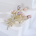 Alloy Pearl Bouquet Brooch Pin For Elegant Coats And Suits view 4