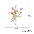 Alloy Pearl Bouquet Brooch Pin For Elegant Coats And Suits view 5