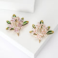 Alloy Enamel Osmanthus Flower Brooch Pin For Apparel Decoration view 1