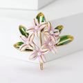 Alloy Enamel Osmanthus Flower Brooch Pin For Apparel Decoration view 5