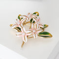 Alloy Enamel Osmanthus Flower Brooch Pin For Apparel Decoration view 4