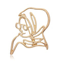 Alloy Hollow Line Portrait Brooch For Fashion Clothing Accessories view 1