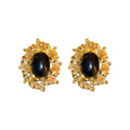 Vintage French Court Style Alloy Oval Leaf Geometric Stud Earrings For Women view 5