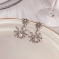 Vintage Punk 3D Spider Web Moonstone Alloy Drop Studs Dark Metal Rhinestone Statement Earrings view 4
