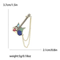 Metal Alloy Rhinestone Chain Guitar Brooch For Unisex Apparel view 4