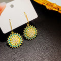 Silver Needle Sparkling Zircon Long Tassel Earrings Full Rhinestone Bow Smile Face Geometric Studs view 3