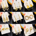 Silver Needle Sparkling Zircon Long Tassel Earrings Full Rhinestone Bow Smile Face Geometric Studs view 1