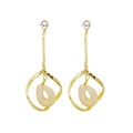 Silver Needle Sparkling Zircon Long Tassel Earrings Full Rhinestone Bow Smile Face Geometric Studs view 5