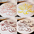 C Shaped Open Hoop Earrings American Retro Macaron Color Painted Statement Studs For Women view 1