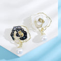 Alloy Pearl Camellia Flower Brooch Pin For Coats And Suits view 3