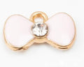 Four-Color Enamel Bow Charm with Clear Center Stone for Jewelry Making view 5