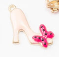 Glossy Enamel High Heel Shoe Charm in Four Bow Colors view 5