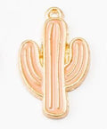 Enamel Cactus Metal Charm 4 Finish Options Craft Supply view 4