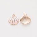 Enamel Scallop Shell Charm Metal Pendant for Jewelry Making view 8