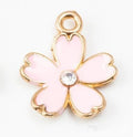 Crystal Accent Flower Charms in Sky Blue Flower, Black Flower, Pink Flower view 5